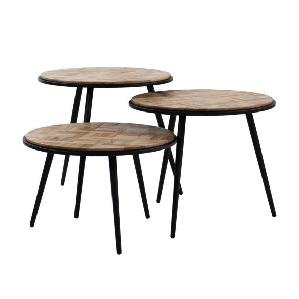 Kick coffee table Jip set of 3 round