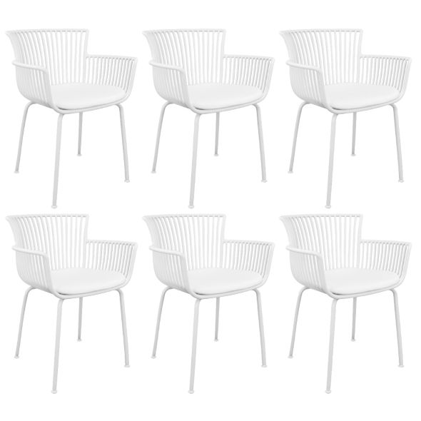 Set of 6 Kick Otis Garden Chair - White