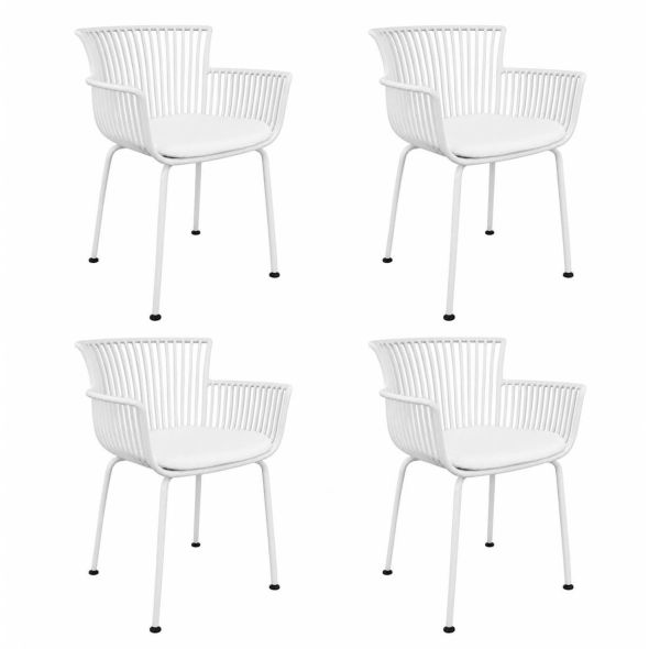 Set of 4 Kick Otis Garden Chair - White