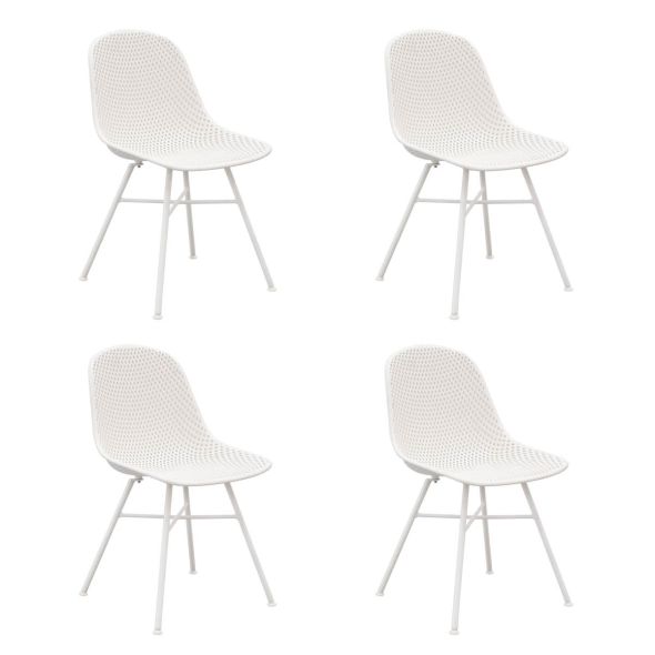 Set of 4 Kick Sol Garden Chair - White