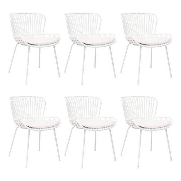 Set of 6 Kick Garden Chair Lot - White