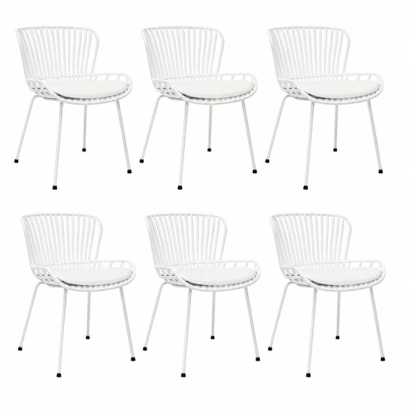 Set of 6 Kick Garden Chair Lot - White