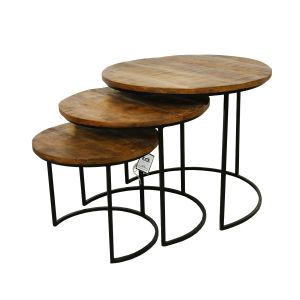 Kick Coffee tables NICK - set of 3 Mango round