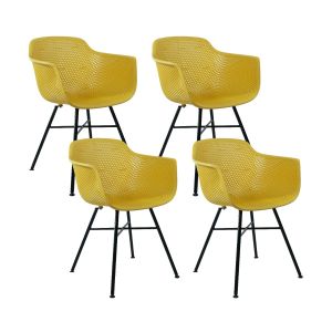 Set of 4 KICK INDY Garden Chair - Yellow