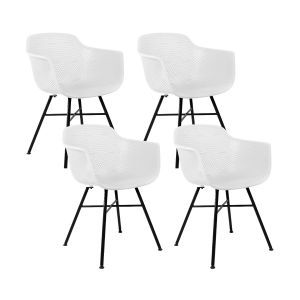 Set of 4 KICK INDY Garden Chair - White