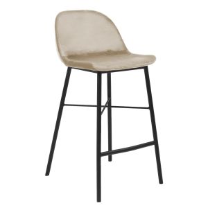 KICK JEFF Bar Stool - Velvet - Champagne