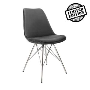 Kick Velvet Bucket Chair - Dark Grey