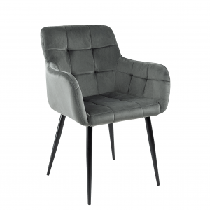 Kick Rev Dining Chair - Velvet - Dark Grey