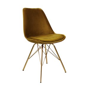 KICK Velvet Bucket Chair Gold - Gold Frame - Gold
