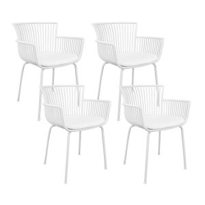 Set of 4 Kick Otis Garden Chair - White
