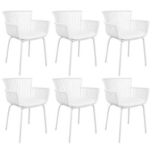 Set of 6 Kick Otis Garden Chair - White