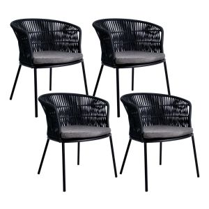 Set of 4 Kick garden chair Kyra - Antraciet