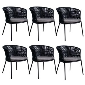 Set of 6 Kick garden chair Kyra  - Antraciet