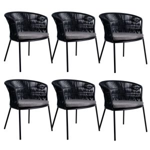 Set of 6 Kick garden chair Kyra - Antraciet