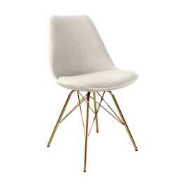 Kick Velvet Bucket Chair Ivory - Gold Frame - Ivory