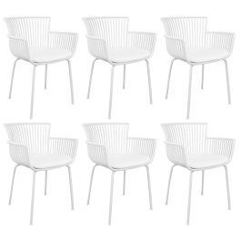 Set of 6 Kick Otis Garden Chair - White