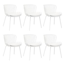 Set of 6 Kick Garden Chair Lot - White