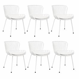 Set of 6 Kick Garden Chair Lot - White