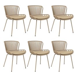 Set of 6 Kick Garden Chair Lot - Beige