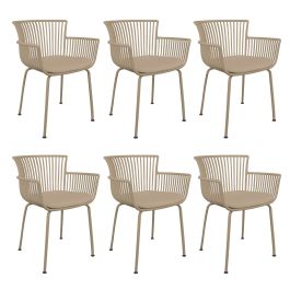 Set of 6 Kick Otis Garden Chair - Beige