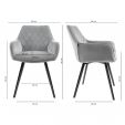 KICK KARL Velvet Dining Chair - Grey