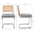 Kick tubular frame chair Kai - Grey