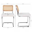 Kick tubular frame chair Kai - Ivory