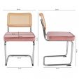 Kick tubular frame chair Kai - Pink