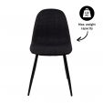 Set of 2 Kick Dining Chair Noor - Black