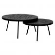 Kick coffee table Jur set of 2 round - Black