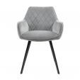 KICK KARL Velvet Dining Chair - Grey