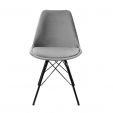 KICK Velvet Bucket Chair - Grey - Grey