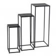 Kick action set of 3 plant stands - Black