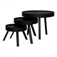 Kick coffee table Job set of 3 round - Black