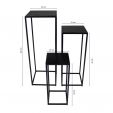 Kick action set of 3 plant stands - Black