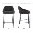 Kick Bar stool Sepp - Dark Grey