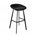 KICK FINN Bar Stool Low - Velvet - Black