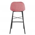 KICK JEFF Bar Stool - Velvet - Pink