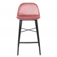 KICK JEFF Bar Stool - Velvet - Pink