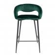 Kick bar stool Lenn - Velvet - Dark Green