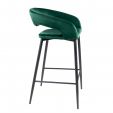 Kick bar stool Lenn - Velvet - Dark Green