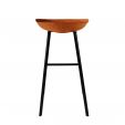 KICK FINN Bar Stool High - Velvet - Orange