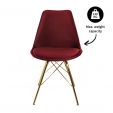 KICK Velvet Bucket Chair Red - Gold Frame - Red