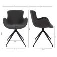 Kick swivel chair Novi - Dark Grey