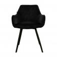 KICK KARL Velvet Dining Chair - Black