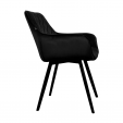 KICK KARL Velvet Dining Chair - Black