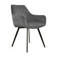 KICK KARL Velvet Dining Chair - Dark Grey