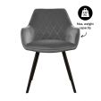 KICK KARL Velvet Dining Chair - Dark Grey