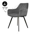 KICK KARL Velvet Dining Chair - Dark Grey