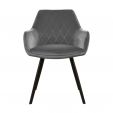 KICK KARL Velvet Dining Chair - Dark Grey